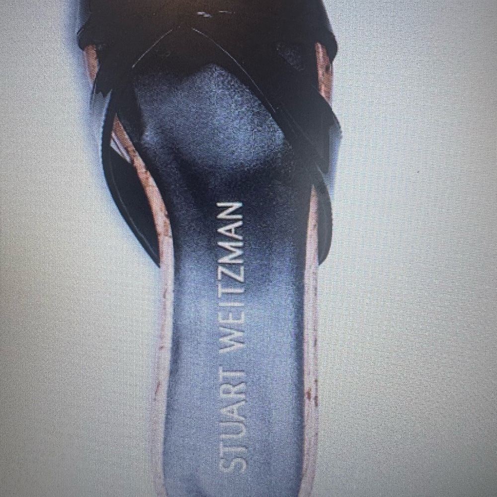 Stuart Weitzman Black platform slide sandals. Size 7 PERFECT CONDITION.